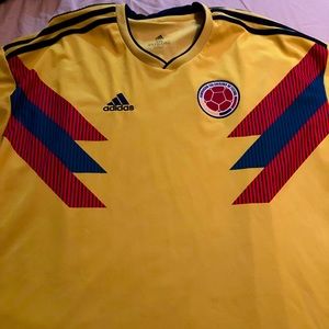 2018 WORLD CUP Colombia National Team Adidas Climalite Soccer Jersey